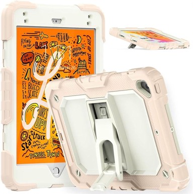 NIKCORP Robusna zaštitna maska za iPad Mini 5/4 7.9" s postoljem ručkom i naramenicom otporna na udarce, roza